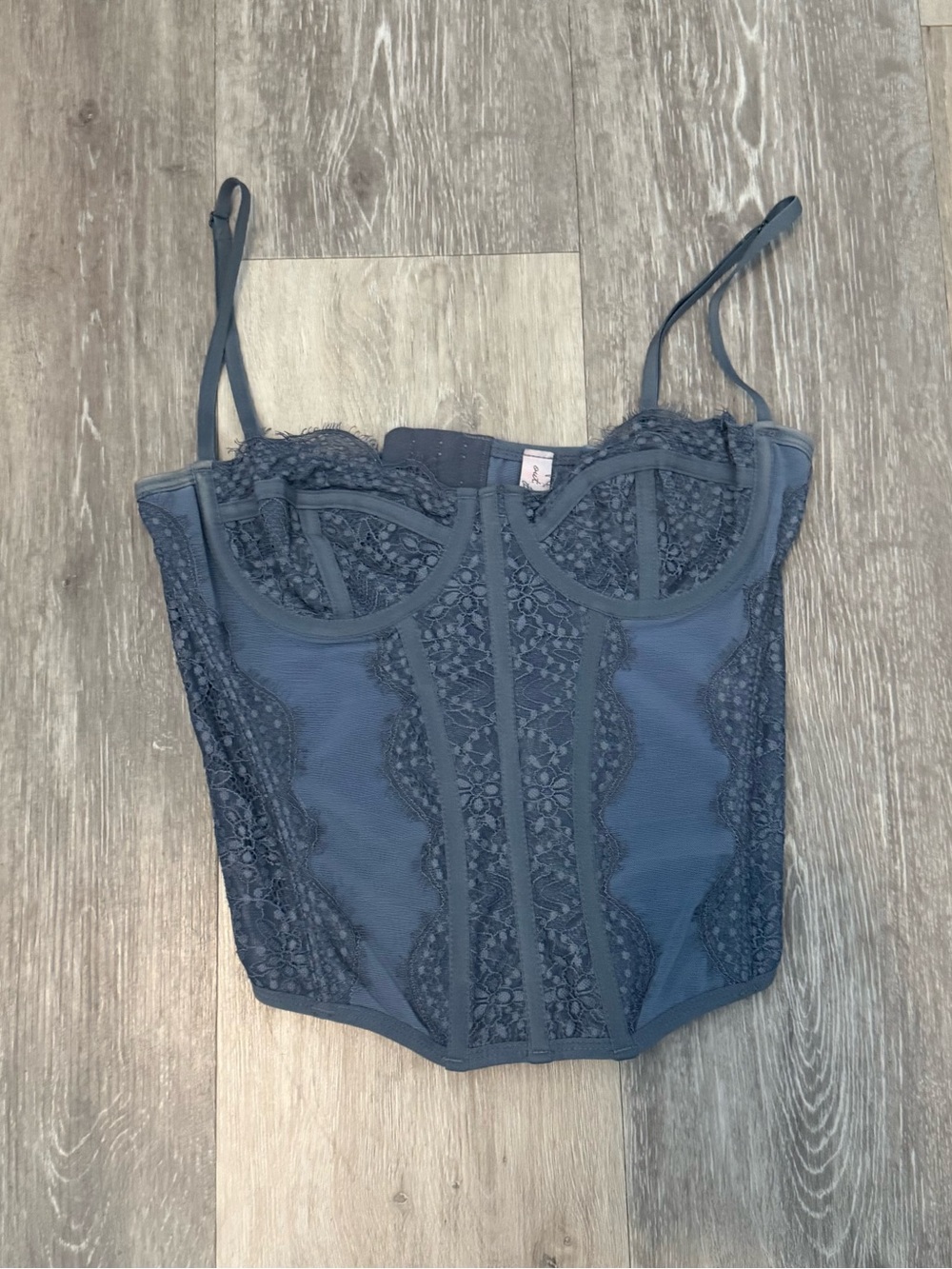 Urban Outfitters Lace Bustier in Slate Blue